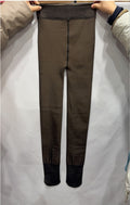 One-line True See-through Leggings Fleece-lined Warm Women's Outer Wear Pantyhose