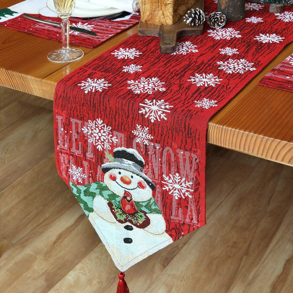 Christmas Tablecloth Decorations  | Elegant Xmas Table Ornaments for Home & New Year Party Decor